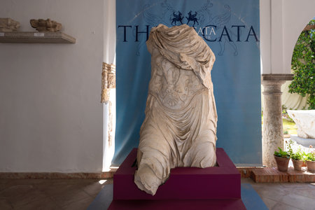 Cordoba, Spain - Jun 12, 2019: Thoracata of Cordoba (1st century roman sculpture) at Archaeological Museum of Cordoba - Cordoba, Andalusia, Spainのeditorial素材