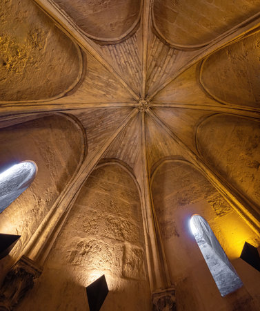 Cordoba, Spain - Jun 11, 2019: Tower of Homage (Torre del Homenaje) Interior Ceiling at Alcazar de los Reyes Cristianos - Cordoba, Andalusia, Spainのeditorial素材