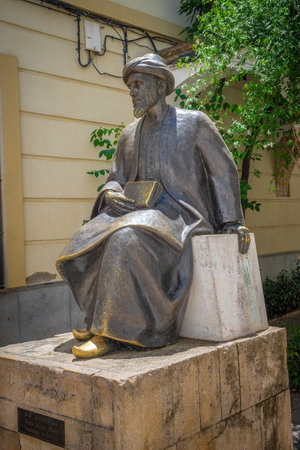 Cordoba, Spain - Jun 11, 2019: Maimonides Statue at Jewish Quarter - Cordoba, Andalusia, Spainのeditorial素材