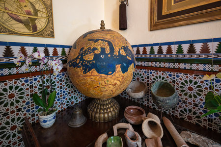 Cordoba, Spain - Jun 11, 2019: Old Globe at Casa Andalusi (House of Andalusia) Interior - Cordoba, Andalusia, Spainのeditorial素材