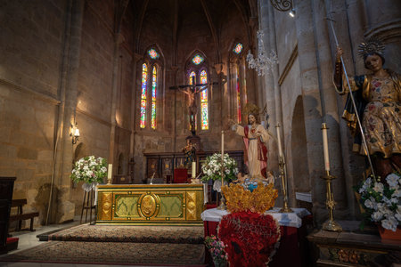 Cordoba, Spain - Jun 12, 2019: Santa Marina Church Altar - Route of the Fernandine Churches - Cordoba, Andalusia, Spainのeditorial素材