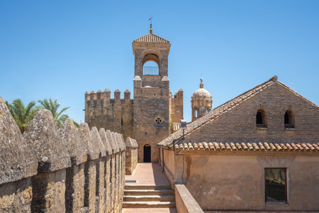 Cordoba, Spain - Jun 11, 2019: Tower of the Lions (Torre de los Leones) at Alcazar de los Reyes Cristianos - Cordoba, Andalusia, Spainのeditorial素材