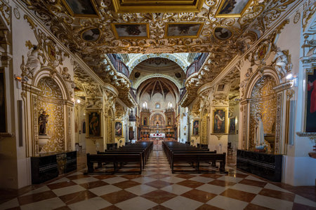 Cordoba, Spain - Jun 12, 2019: Church of San Agustin Interior - Route of the Fernandine Churches - Cordoba, Andalusia, Spainのeditorial素材