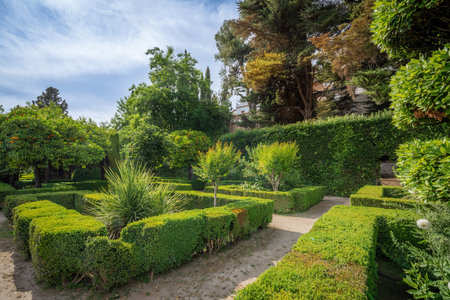 Gardens of Casa del Chapiz House - Granada, Andalusia, Spainの写真素材