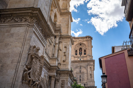 Granada Cathedral Bell Tower - Granada, Andalusia, Spainの写真素材
