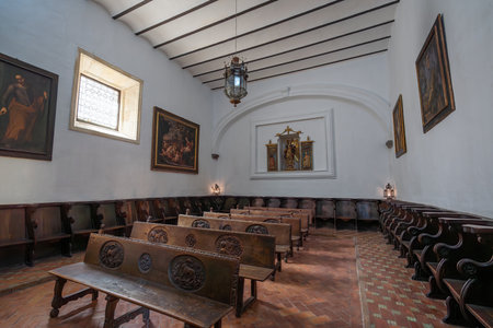 Granada, Spain - Jun 6, 2019: Chapter House at Royal Monastery of St. Jerome (San Jeronimo de Granada) - Granada, Andalusia, Spainのeditorial素材