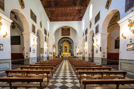 Granada, Spain - Jun 6, 2019: Interior of Church of St. Peter and St. Paul (Iglesia de San Pedro y San Pablo) - Granada, Andalusia, Spainのeditorial素材