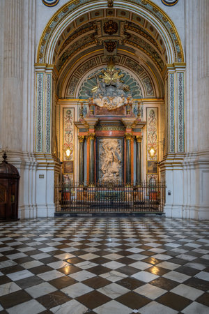 Granada, Spain - May 25, 2019: St. Michael Chapel (Capilla de San Miguel) at Granada Cathedral Interior - Granada, Andalusia, Spainのeditorial素材