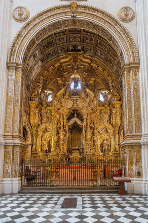 Granada, Spain - May 25, 2019: Our Lady of El Antigua Chapel (Capilla Virgen de La Antigua) at Granada Cathedral Interior - Granada, Andalusia, Spainのeditorial素材