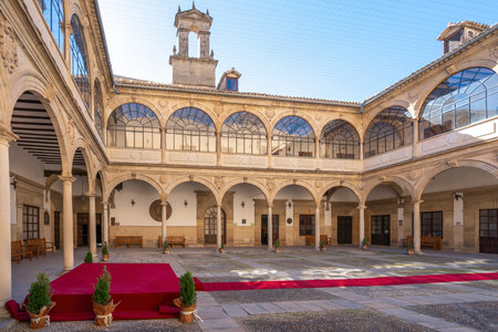 Baeza, Spain - Jun 2, 2019: Baeza Old University Courtyard - Baeza, Jaen, Spainのeditorial素材
