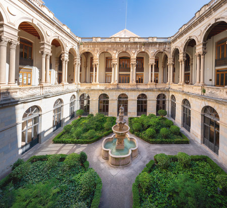 Jaen, Spain - Jun 1, 2019: Jaen Provincial Palace Courtyard - Jaen, Spainのeditorial素材