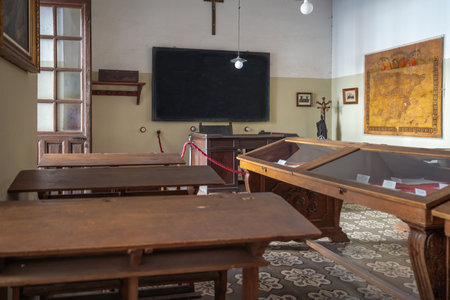 Baeza, Spain - Jun 2, 2019: Poet Antonio Machado Classroom at Baeza Old University - Baeza, Jaen, Spainのeditorial素材