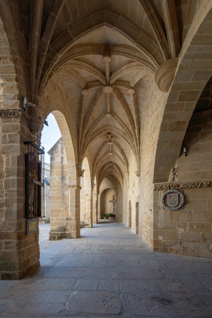 Ubeda, Spain - Jun 2, 2019: Cloisters of Basilica de Santa Maria de los Reales Alcazares - Ubeda, Jaen, Spainのeditorial素材