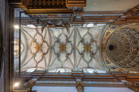 Ubeda, Spain - Jun 2, 2019: Ceiling of Holy Chapel of the Savior (Sacra Capilla del Salvador) - Ubeda, Jaen, Spainのeditorial素材