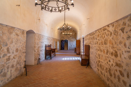 Consuegra, Spain - Mar 28, 2019: The Order of Saint John Archive at Consuegra Castle (Castle of La Muela) - Consuegra, Castilla-La Mancha, Spainのeditorial素材