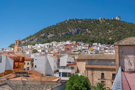 Jaen view with Castle of Santa Catalina and Saint John and Saint Peter Church - Jaen, Spainの写真素材