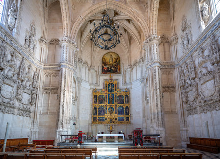 Toledo, Spain - Mar 27, 2019: Church Altar at Monastery of San Juan de los Reyes - Toledo, Spainのeditorial素材