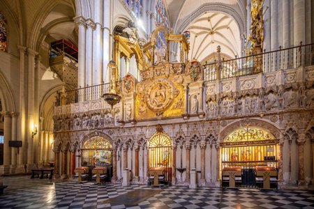 Toledo, Spain - Mar 26, 2019: Retrochoir at Toledo Cathedral Interior - Toledo, Spainのeditorial素材