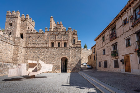 Toledo, Spain - Mar 27, 2019: Puerta de Alfonso VI Gate (Puerta de Bisagra) - Toledo, Spainのeditorial素材