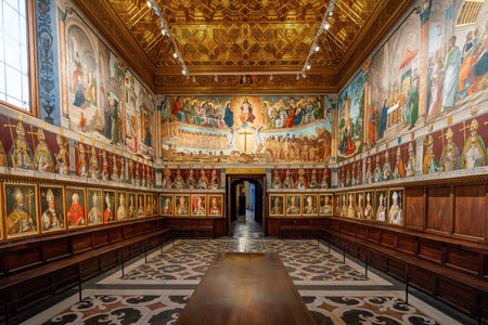 Toledo, Spain - Mar 26, 2019: Chapter House (Capitular Room) at Toledo Cathedral Interior - Toledo, Spainのeditorial素材