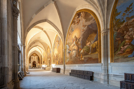 Toledo, Spain - Mar 26, 2019: Cloister of Toledo Cathedral - Toledo, Spainのeditorial素材