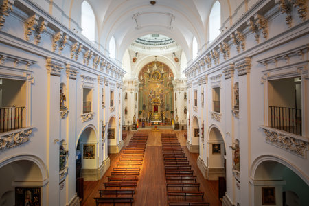 Toledo, Spain - Mar 27, 2019: Jesuit church (Church of San Ildefonso) Interior - Toledo, Spainのeditorial素材