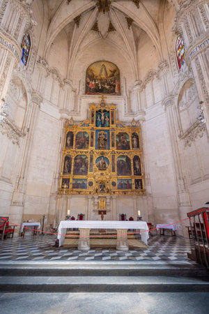 Toledo, Spain - Mar 27, 2019: Church Altar at Monastery of San Juan de los Reyes - Toledo, Spainのeditorial素材