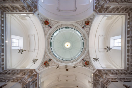 Toledo, Spain - Mar 27, 2019: Jesuit Church Ceiling (Church of San Ildefonso) - Toledo, Spainのeditorial素材