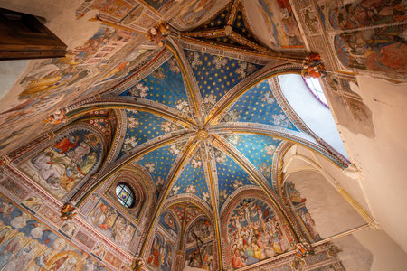 Toledo, Spain - Mar 26, 2019: Saint Blaise Chapel (San Blas) Ceiling at Toledo Cathedral Interior - Toledo, Spainのeditorial素材