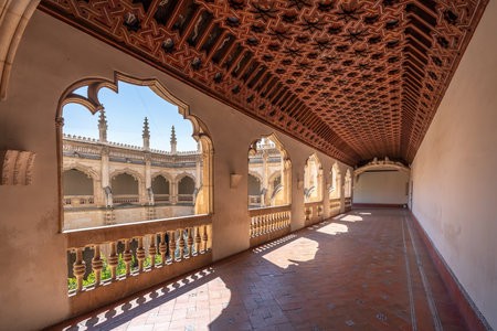 Toledo, Spain - Mar 27, 2019: Upper Cloister at Monastery of San Juan de los Reyes - Toledo, Spainのeditorial素材