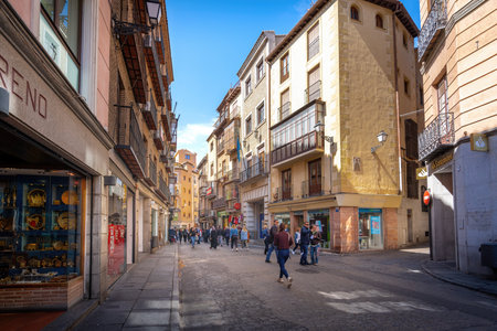 Toledo, Spain - Mar 29, 2019: Calle Comercio Street - Toledo, Spainのeditorial素材