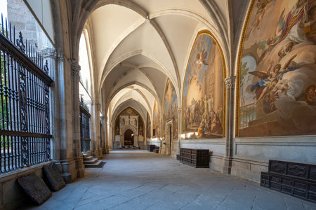 Toledo, Spain - Mar 26, 2019: Cloister of Toledo Cathedral - Toledo, Spainのeditorial素材