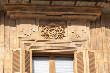Window Detail at Plaza Mayor Square - Salamanca, Spainの写真素材