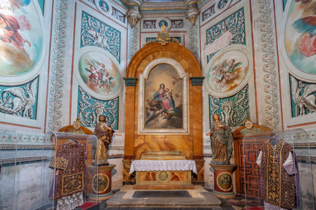 Segovia, Spain - Mar 14, 2019: Chapel of Our Lady of the Rosary (Nuestra Senora del Rosario) at Segovia Cathedral - Segovia, Spainのeditorial素材