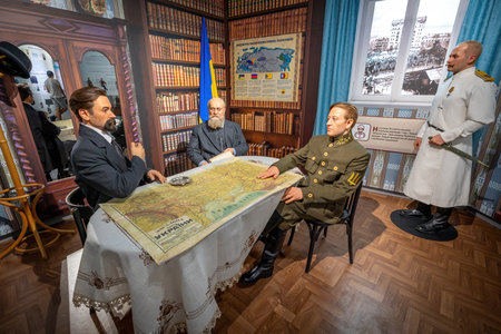 Kyiv, Ukraine - Aug 10, 2019: Ukrainian War of Independence (1917-1921) at Making of the Ukrainian...