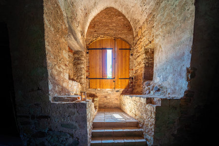 Cesis, Latvia - Jul 21, 2019: Living room of the Master of the Order at Cesis Castle Western Tower Interior - Cesis, Latviaのeditorial素材