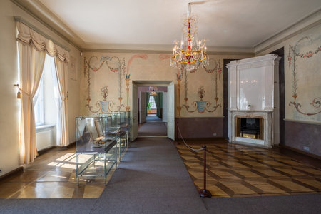 Cesis, Latvia - Jul 21, 2019: Big Lounge at Cesis New Castle Interior - Cesis, Latviaのeditorial素材