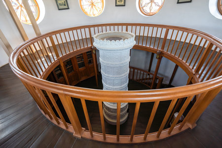 Cesis, Latvia - Jul 21, 2019: Castle Upper Library at Lademaher Tower of Cesis New Castle - Cesis, Latviaのeditorial素材
