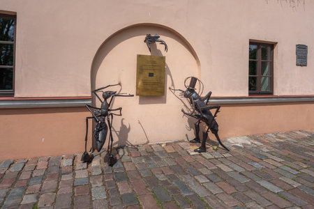 Kaunas, Lithuania - Jul 26, 2019: Ladislas Starevich (Wladyslaw Starewicz) Monument - Kaunas, Lithuaniaのeditorial素材