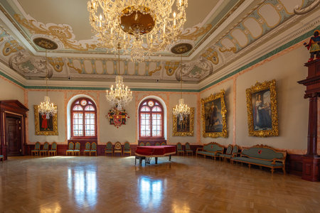 Riga, Latvia - Jul 13, 2019: Celebration Hall at House of the Black Heads Interior - Riga, Latviaのeditorial素材
