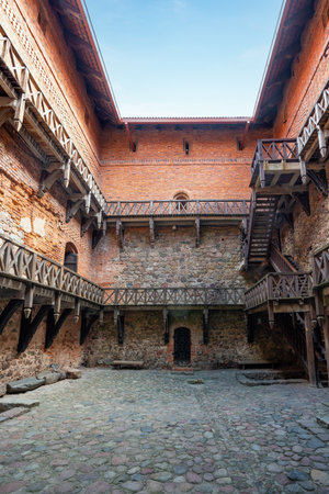 Trakai, Lithuania - Jul 24, 2019: Inner yard of Ducal Palace at Trakai Island Castle - Trakai, Lithuaniaのeditorial素材
