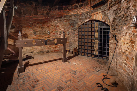 Kaunas, Lithuania - Jul 26, 2019: Prison at Kaunas Castle Interior - Kaunas, Lithuaniaのeditorial素材