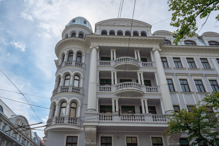Riga, Latvia - Jul 17, 2019: Corner House - Occupation Museum - former KGB headquarters - Riga, Latviaのeditorial素材