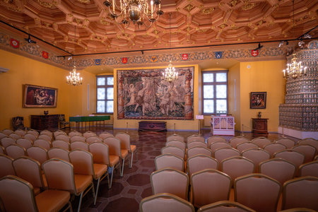 Vilnius, Lithuania - Jul 25, 2019: Third Mannerist Antechamber at Palace of the Grand Dukes of Lithuania Interior - Vilnius, Lithuaniaのeditorial素材