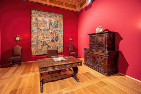 Vilnius, Lithuania - Jul 25, 2019: Baroque Grand Duke Cabinet at Palace of the Grand Dukes of Lithuania Interior - Vilnius, Lithuaniaのeditorial素材