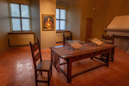 Vilnius, Lithuania - Jul 25, 2019: Renaissance Clerks Room at Palace of the Grand Dukes of Lithuania Interior - Vilnius, Lithuaniaのeditorial素材