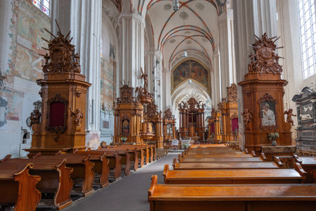 Vilnius, Lithuania - Jul 25, 2019: Bernardine Church Interior - Vilnius, Lithuaniaのeditorial素材