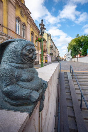 Kaunas, Lithuania - Jul 26, 2019: Zen Rabbit Sculpture by Lukas Siupsinskas - Kaunas, Lithuaniaのeditorial素材