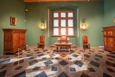Vilnius, Lithuania - Jul 25, 2019: Duch Baroque Grand Duke Cabinet at Palace of the Grand Dukes of Lithuania Interior - Vilnius, Lithuaniaのeditorial素材