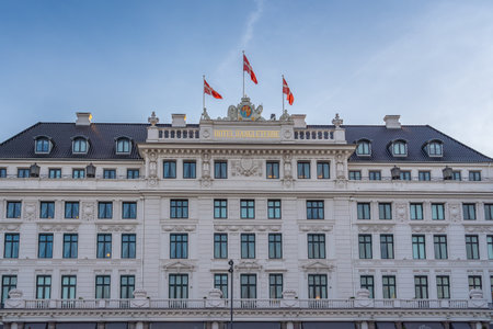 Copenhagen, Denmark - Jun 24, 2019: Hotel d'Angleterre at Kongens Nytorv Square - Copenhagen, Denmarkのeditorial素材